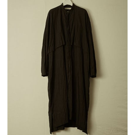 suzuki takayuki (スズキタカユキ) shirt coat  リネンシャツコート / ブラック