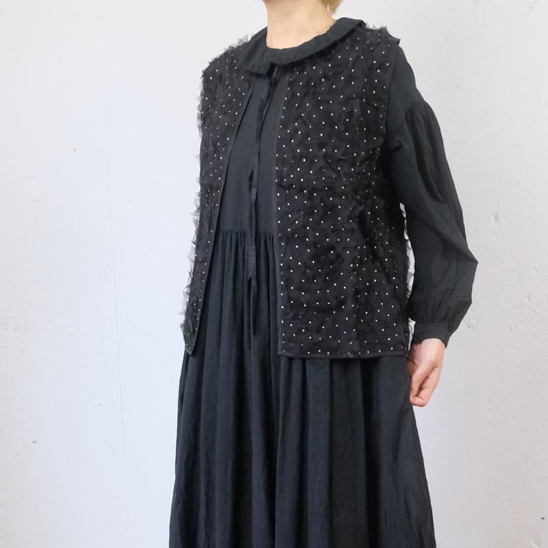 BUNON(ブノン) KhadiSilk Organdy Hydrangea Gilet シル 