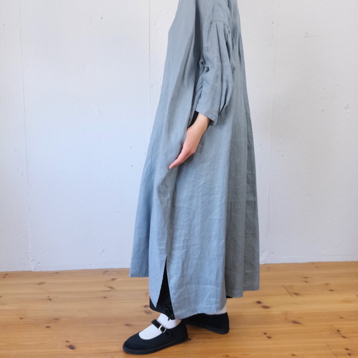 【suzuki takayuki】 超美品ペザントドレス　秋冬用リネン100% 別注】suzuki takayuki peasant dress（スズキタカユキ ペザントドレス