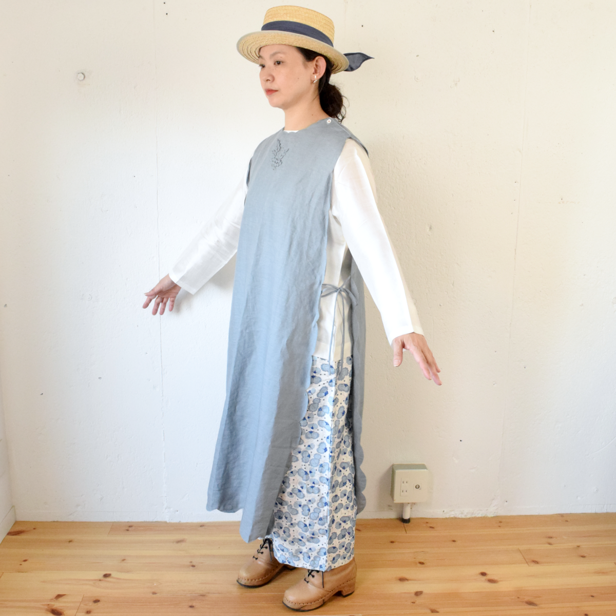 TOWAVASE(トワヴァーズ):Bon Voyage dress リネン スカラップドレス...