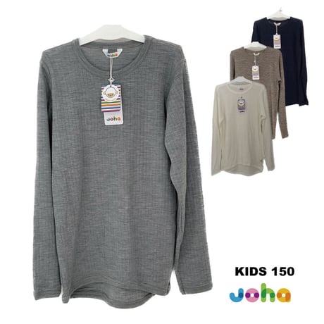 JOHA（ヨハ）KIDS 150 / Blouse メリノウール100% ワイドリブ長袖Tシャツ