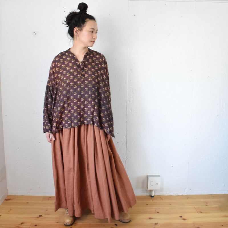 humoresque(ユーモレスク)long gather skirt リネン ロングスカート...