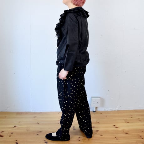 BUNON(ブノン) Ruffle Ribbon Blouse カディシルク ラッフル衿ブラウス