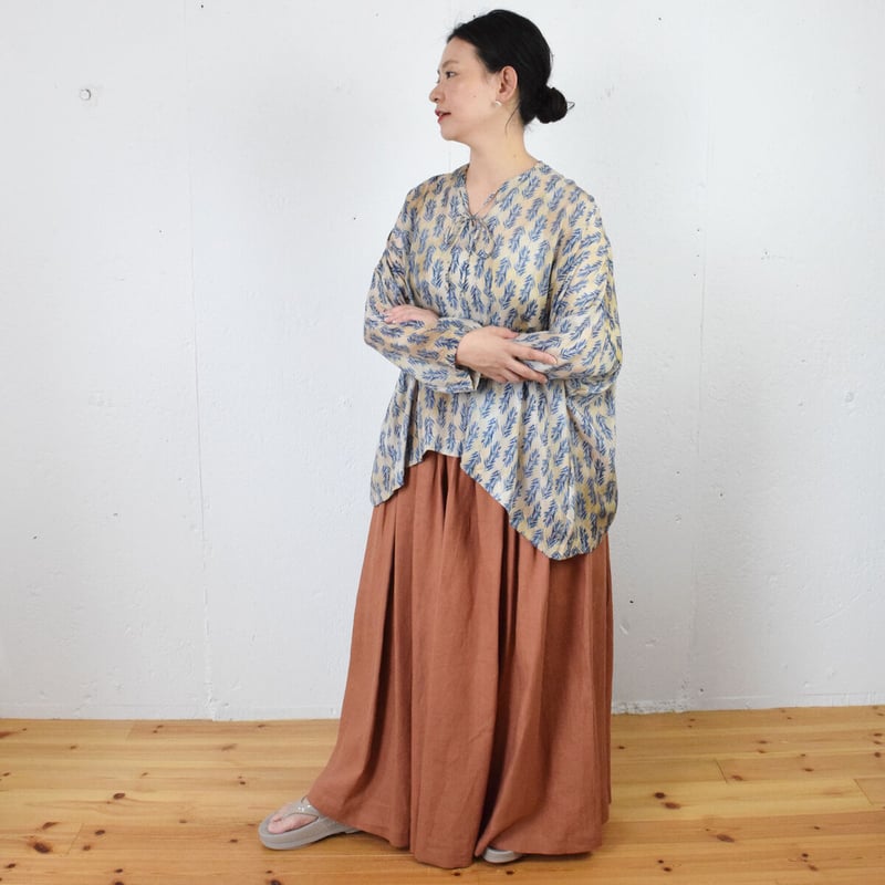 humoresque(ユーモレスク)long gather skirt リネン ロングスカート...