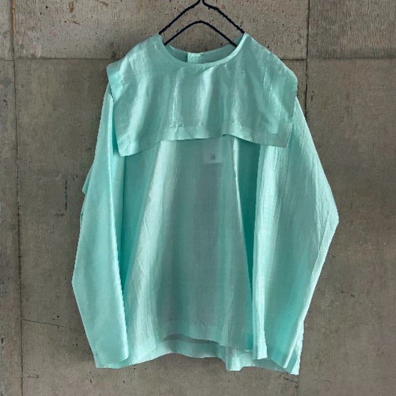 定番】BUNON(ブノン) Back Button Sailor Blouse カディシルク 