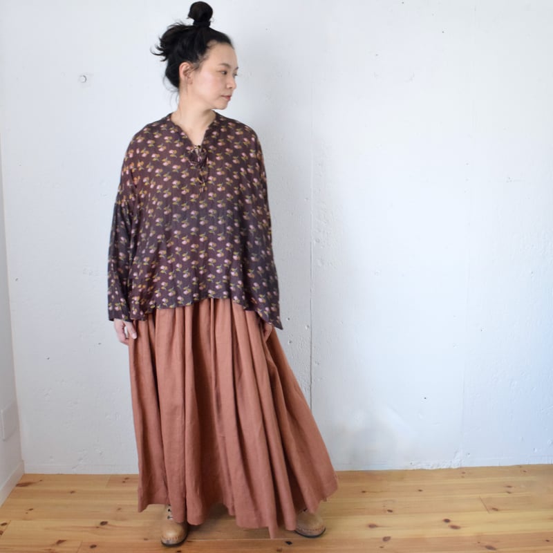 humoresque(ユーモレスク)long gather skirt リネン ロングスカート