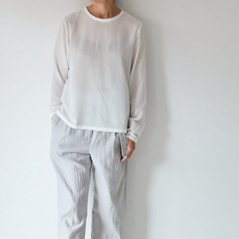 定番】humoresque（ユーモレスク）gather blouse silk シルク ギャ