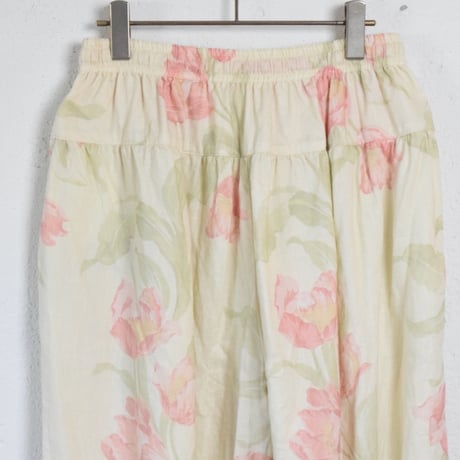 Gauze#(ガーゼ) ANTIQUE FLOWER PRINT WIDE PANTS 花柄プリント リネンパンツ