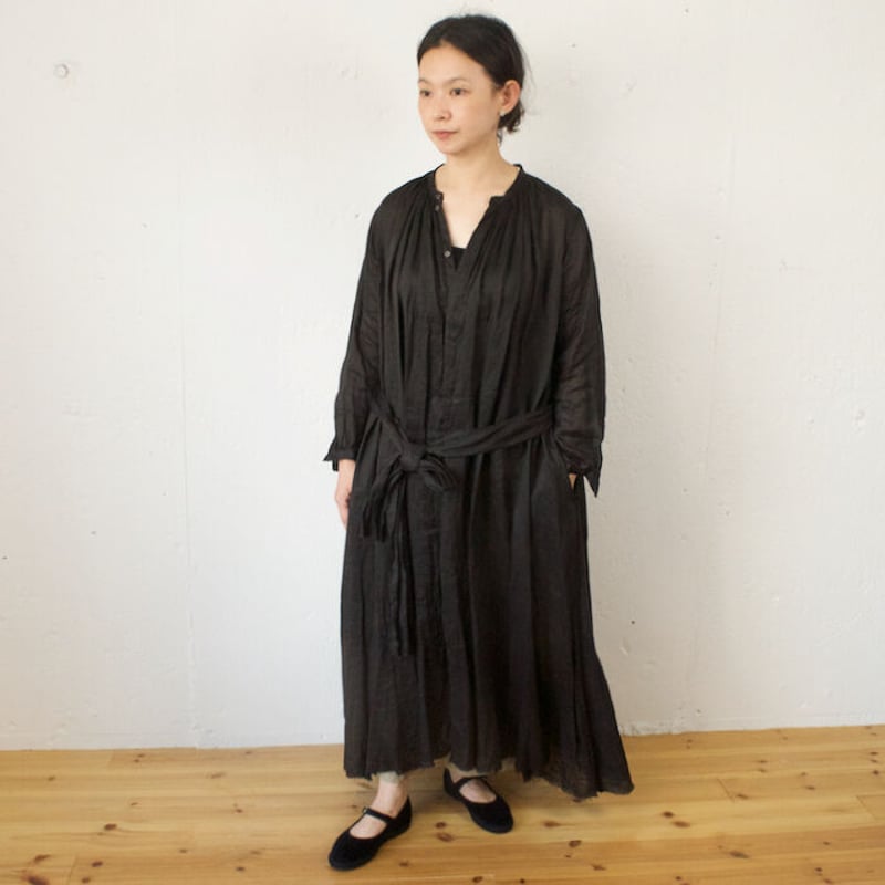 suzuki takayuki (スズキタカユキ) flared dress リネン ベルト付