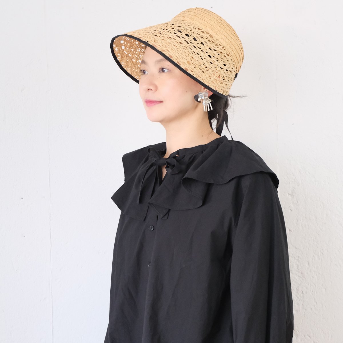 ROBE de PEAU ローブデポー RUFFLE COLLAR DRESS - ワンピース