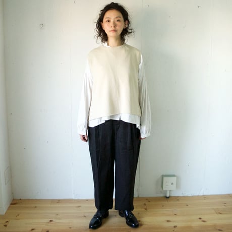 suzuki takayuki (スズキタカユキ) 起毛リネン wide legged pants Ⅰ