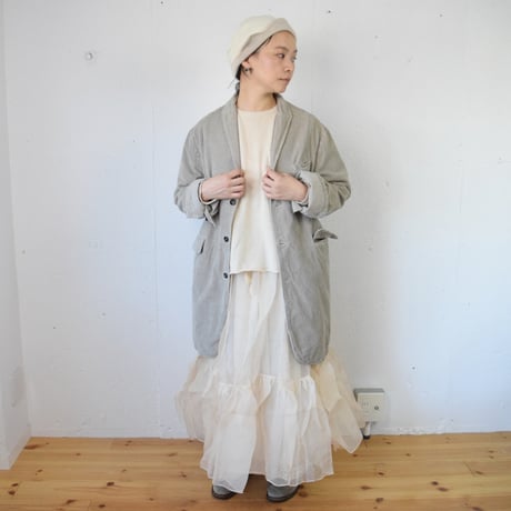 BUNON(ブノン) Khadi Silk Organdy&Embroidery Skirt