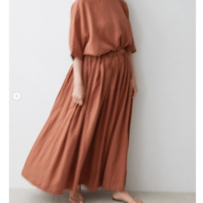 humoresque(ユーモレスク)long gather skirt リネン ロングスカート 