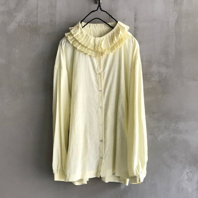 BUNON(ブノン) Frill Collar Blouse コットンシルク フリル衿ブラウス...