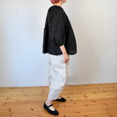 【定番】BUNON(ブノン) BACK BUTTON BLOUSE カディシルク バックボタンブラウス