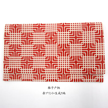 【漆プリントふくさ】格子戸柄　〈贈り物にも！〉