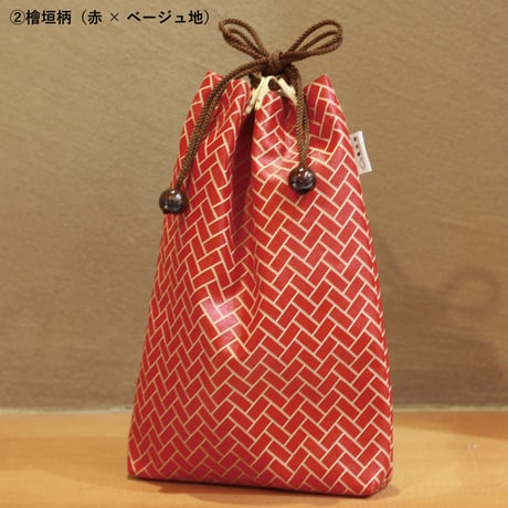 漆プリント巾着