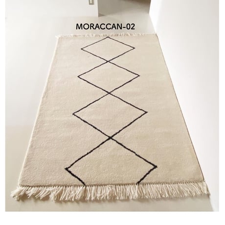『HANDTUFTED WOOL CARPET／MORACCAN』140×200 cm