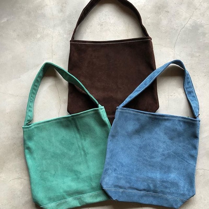 Tembea×BLUE LINE別注 牛革スウェードバケットトート 新品 MEDIUM ファッション Tembea×BLUE LINE別注 牛革スウェード