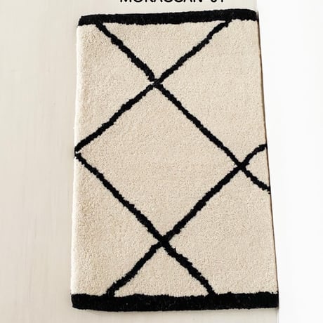 『HANDTUFTED WOOL CARPET／MORACCAN』50×80 cm