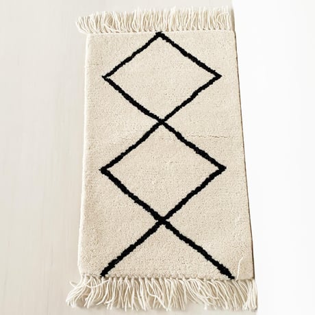 『HANDTUFTED WOOL CARPET／MORACCAN』50×80 cm