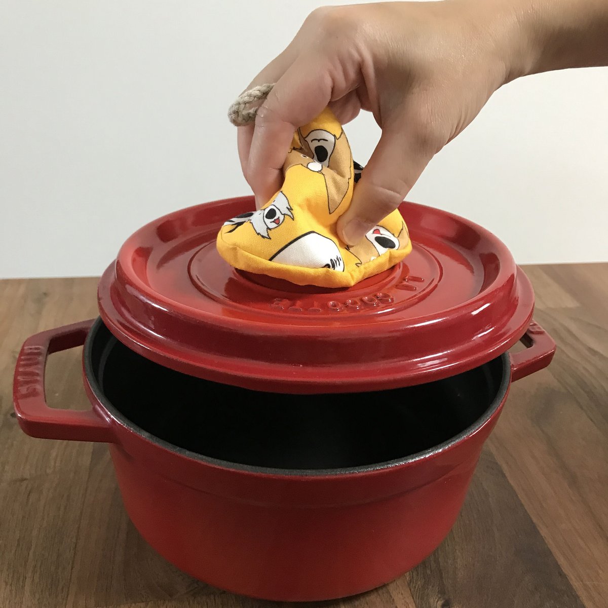 即納】三角鍋つかみ（2個セット） オリジナルボーダーコリー柄