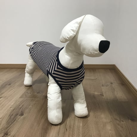 スムースボーダー　ベージュ×ネイビー