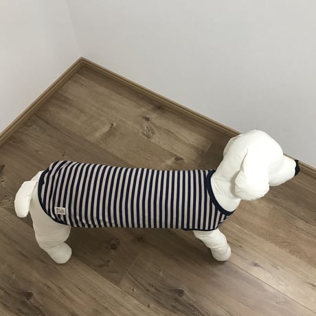 スムースボーダー　ベージュ×ネイビー