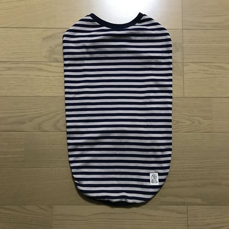 スムースボーダー　ベージュ×ネイビー
