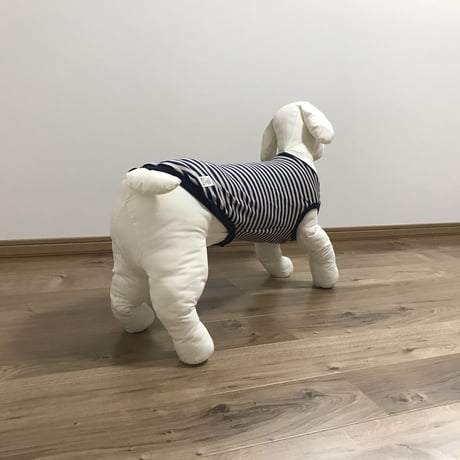スムースボーダー　ベージュ×ネイビー