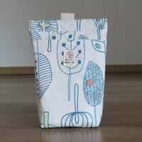防水消臭ラミネートマナーポーチ（ライトベージュ×ターコイズ）