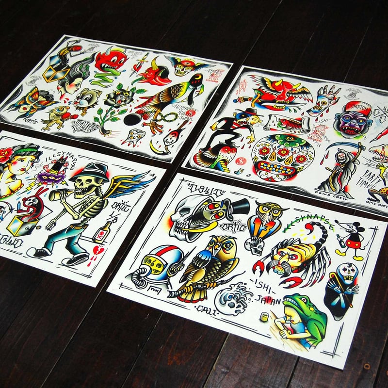 Split tattoo flash Set with 