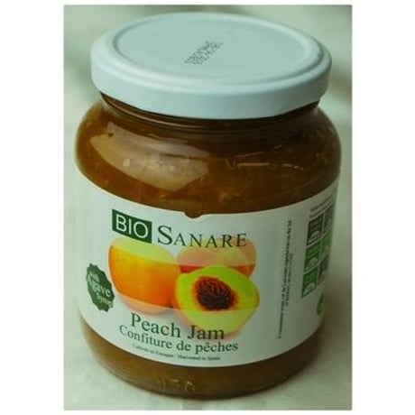 ピーチジャム【EU海外認証】　１００％天然甘味料のアガベシロップを使用 Peach Jam 370g