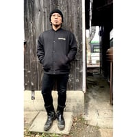 龍虎図 loose fit sweat snap jacket