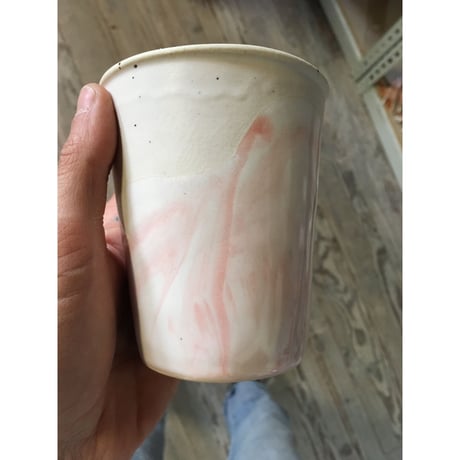 Okay Cup Matt White over Marbled pink