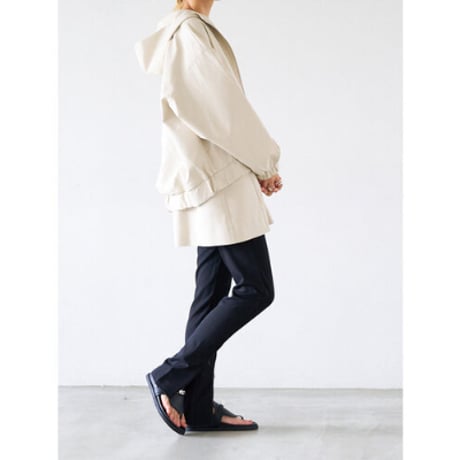 【YENN】FAUX LEATHER HOOD JK