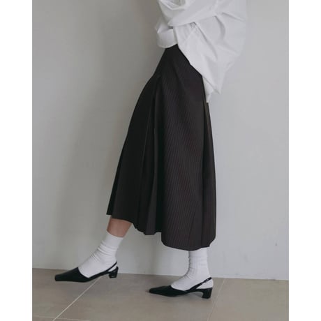 【anuke】Stripe Pleats Skirt　※納期9月上旬～10月上旬