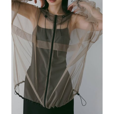 【anuke】Tulle Zip Blouzon　※納期3月下旬～4月下旬