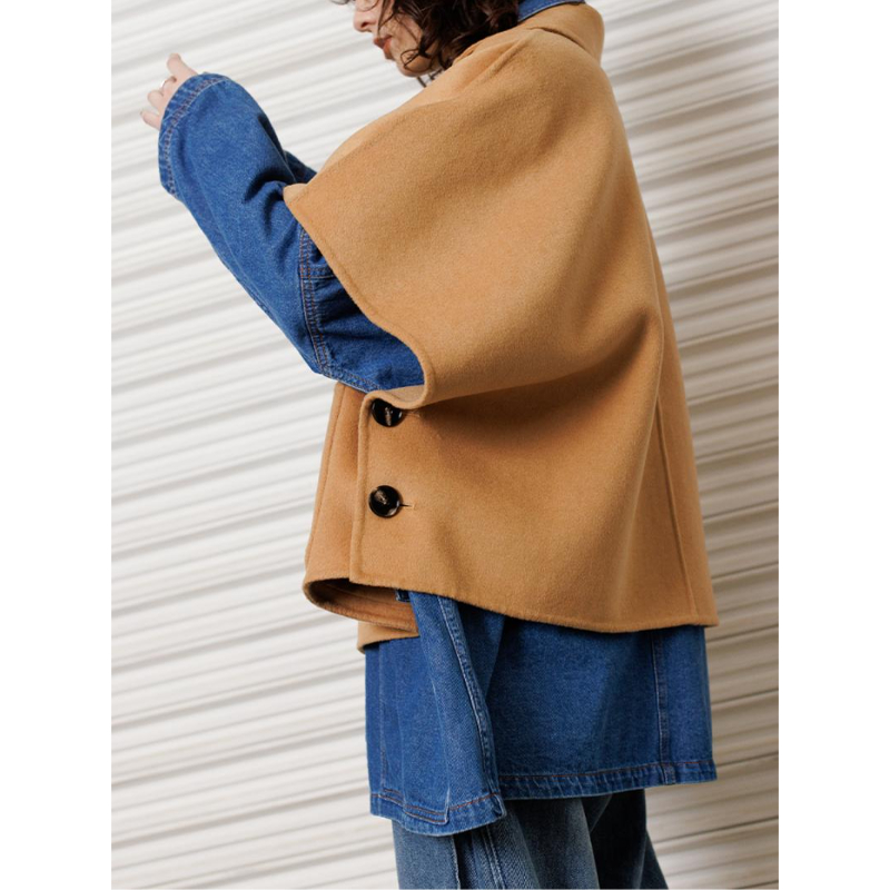 YENN】DOUBLE FACE CAPE JACKET | selectshop kusu YENN】DOUBLE FACE CAPE JACKET | selectshop kusu