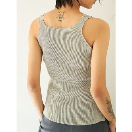 【YENN】LINEN RIB TANKTOP