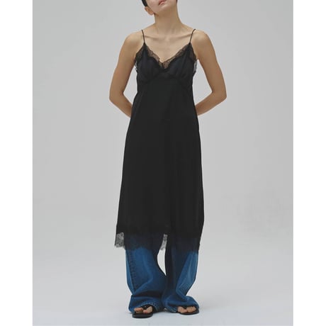 【TODAYFUL】Satin Lace Dress　※納期6月中旬～7月中旬