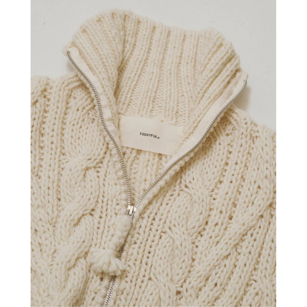 TODAYFUL】Volume Handknit Cardigan ※10月中旬～11月中旬
