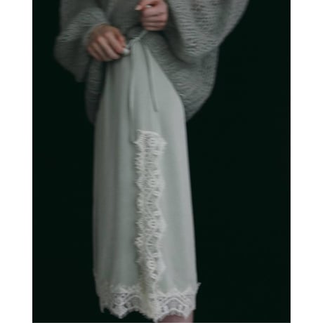 【anuke】Satin Lace Skirt