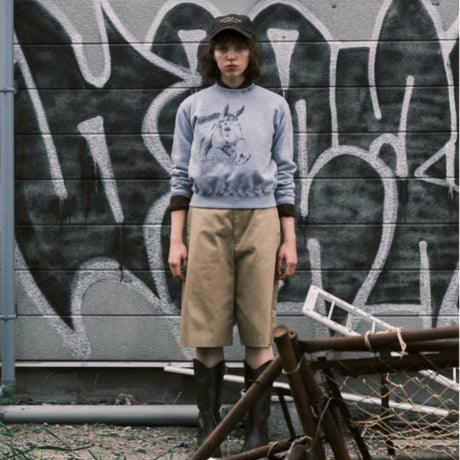 【LE MELANGE】ホースプリント クルーネックスウェット　 ※納期9月上旬～10月上旬