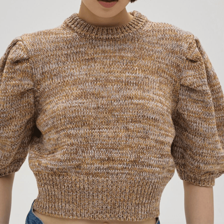 【TODAYFUL】Puffsleeve Mix Knit　※納期4月中旬〜5月中旬