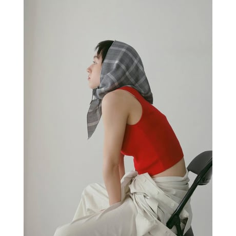 【anuke】Check Scarf　※納期4月下旬～5月下旬