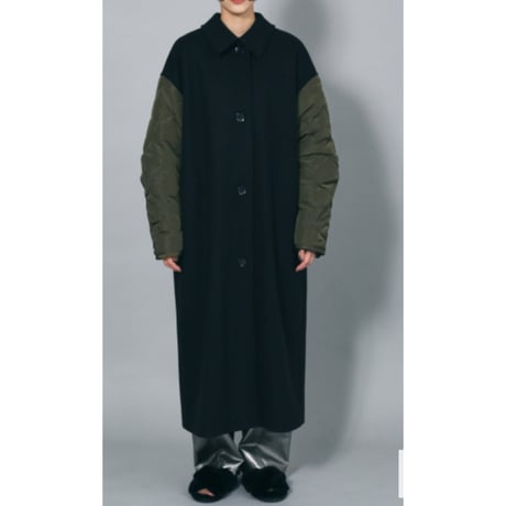 【NOMINE】 袖キルティングステンカラーコート