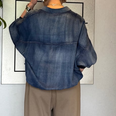 【Dignite collier】シアーデニムドロストシャツ