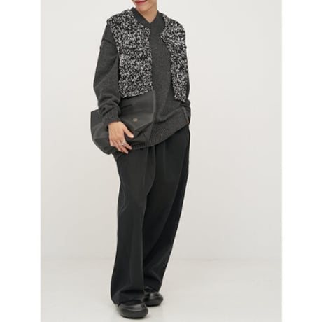 【YENN】MIX HAND KNIT VEST