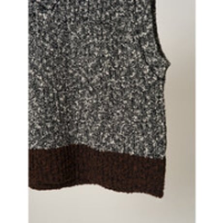 【YENN】BI COLOR KNIT VEST